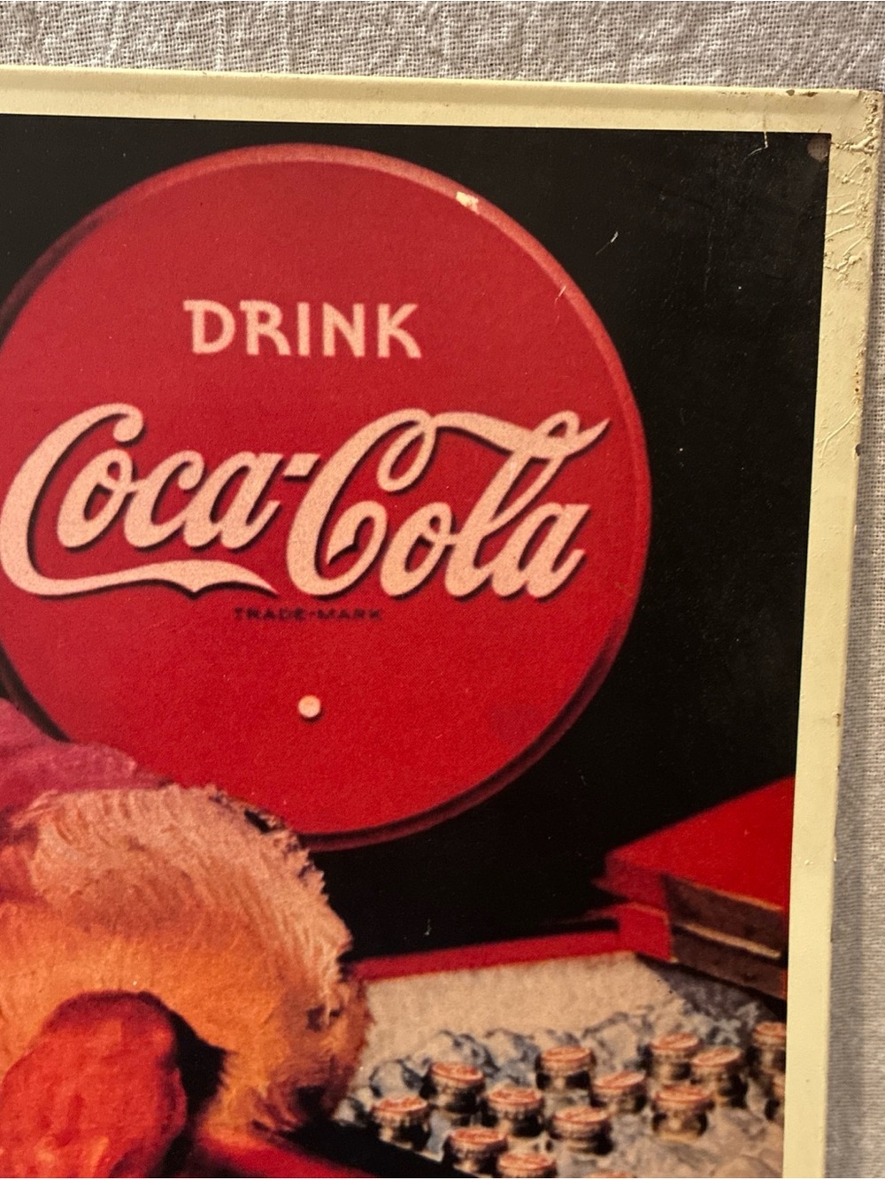 Vintage Coca-Cola Santa Christmas Holiday Art Print Metal Sign 1991 - Picture 5 of 7